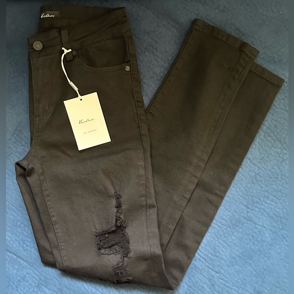 KanCan Los Angeles Mid-Rise Black Ripped Jeans